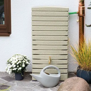 Braun Regentonne Catania 210 Liter beige sandstein