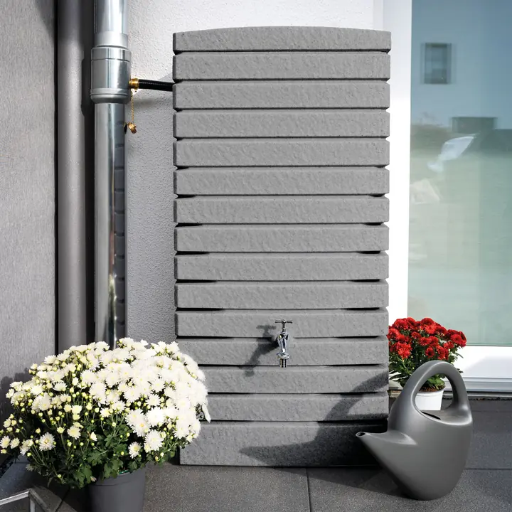 Braun Regentonne Catania 210 Liter grau granit