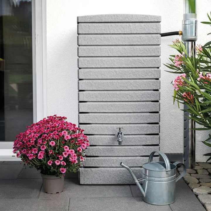 Braun Regentonne Quadrum 320 Liter grau granit