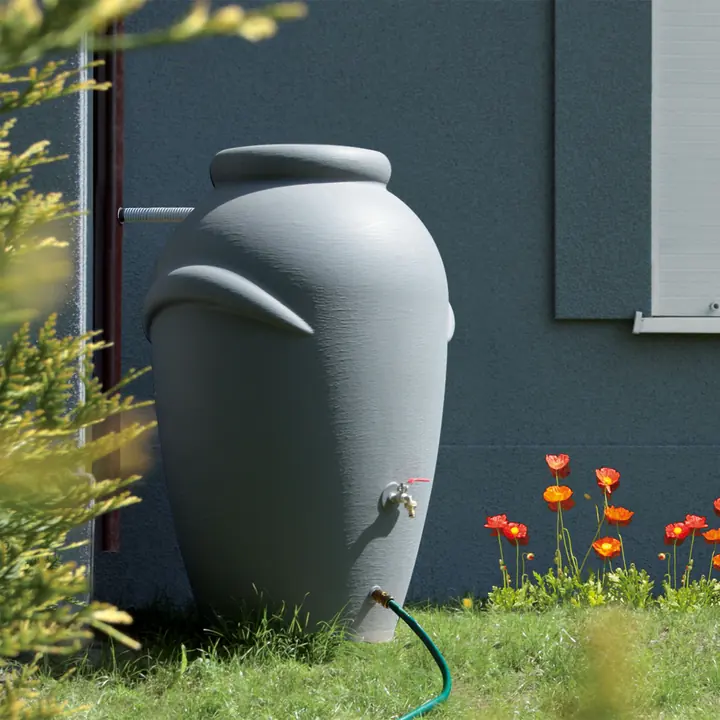 Regentonne Amphore Bologna 360 Liter Grau inkl. Hahn von Prosperplast