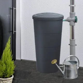 Regentonne anthrazit FLORENZ 200 Liter inkl. Hahn von Prosperplast