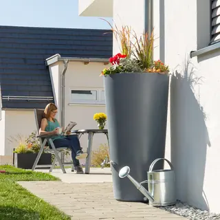 Regentonne grau RAINBOWL FlOWER 150 Liter bepflanzbar von Prosperplast