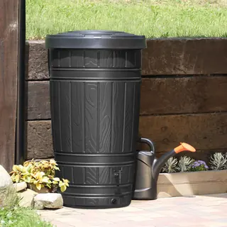 Regentonne Regenfass AZURO 265 L schwarz inkl. Hahn von Prosperplast